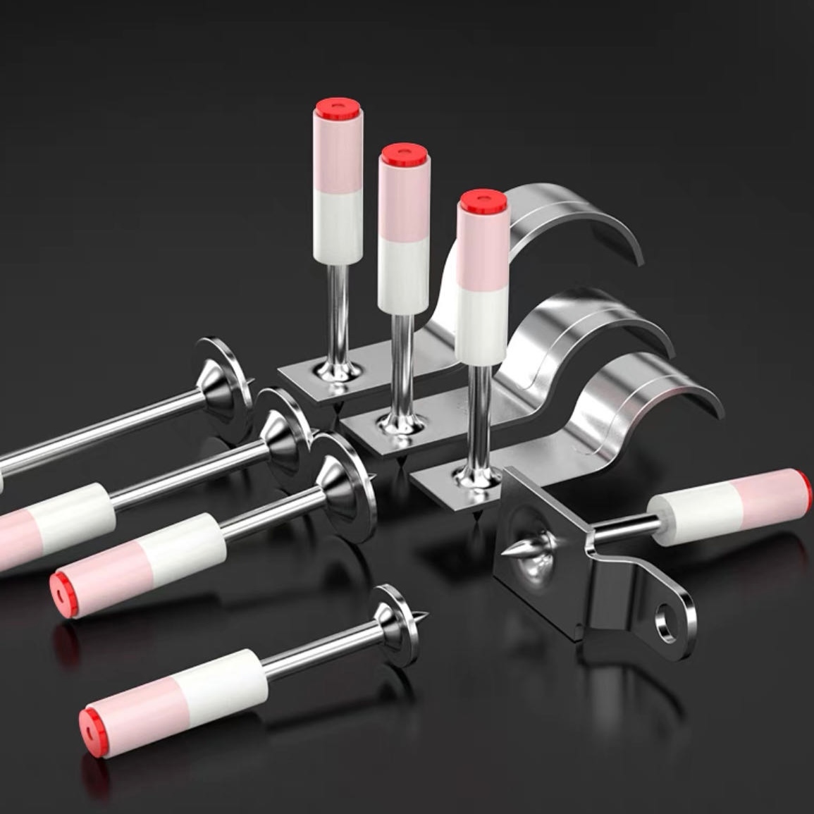 Tornillos para colgar lámparas, tornillos roscados, tornillos redondos, mini clavadora, tornillos de gancho, tornillos integrados, abrazaderas para tuberías, tornillos para tuberías