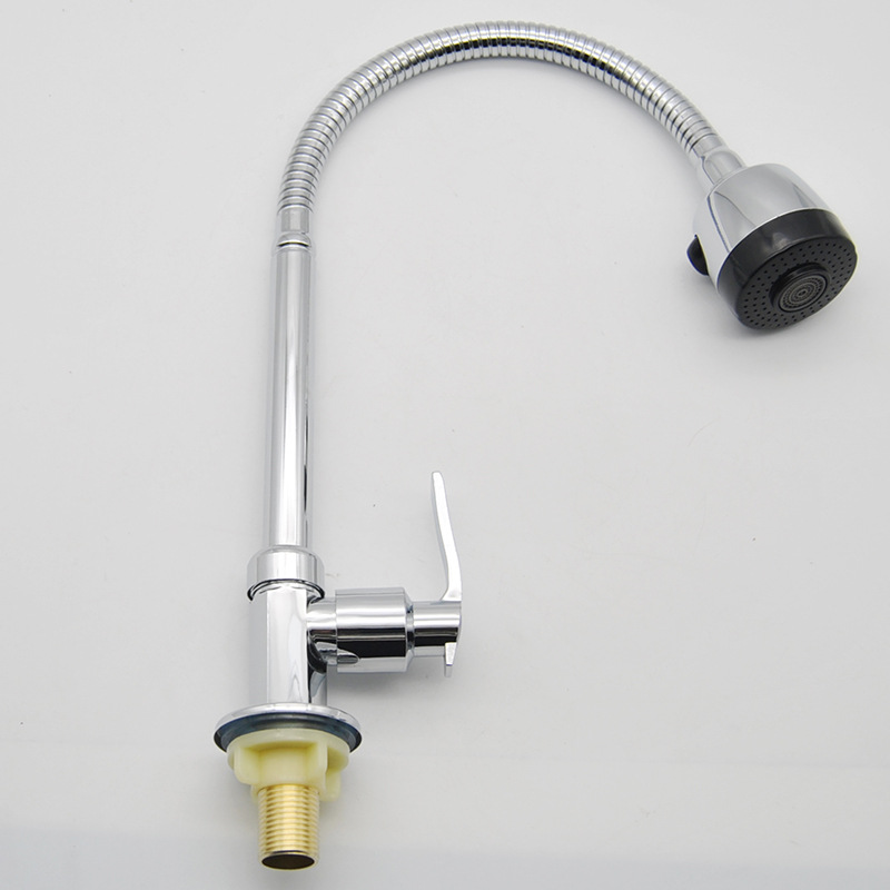Manufacturer Wholesale Alloy Hexagonal Vertical Universal Single Cold Kitchen Faucet Sink Multi 360 Universal Faucet