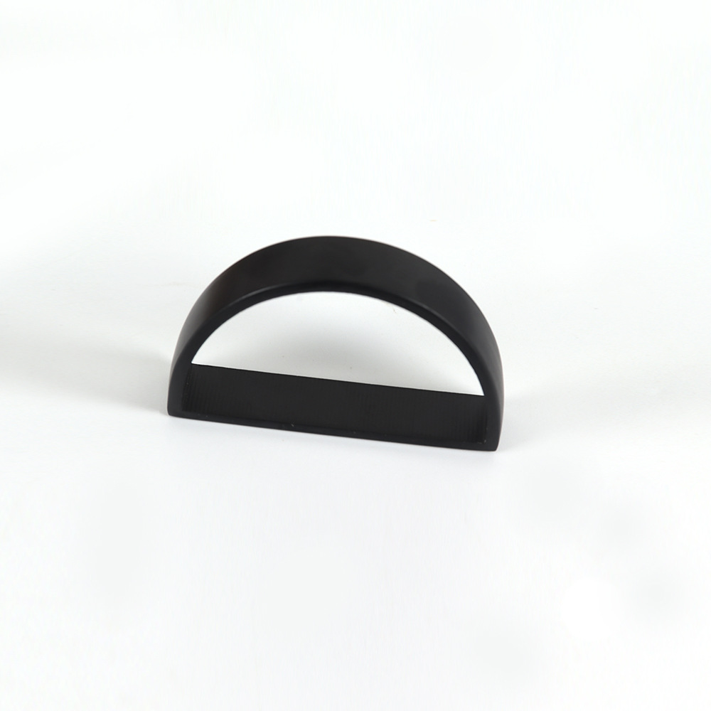 Estilo occidental simple en forma de D negro servilleta anillo metal geométrico servilleta hebilla boca paño anillo hotel restaurante occidental decoración mesa