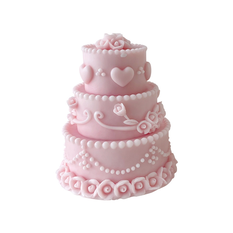 Jiahuimei aromaterapia vela molde 3D tridimensional multi-capa fondant pastel hornear herramienta DIY hecho a mano epoxi