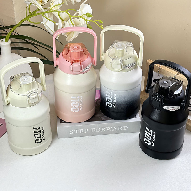 Toneladas de gran capacidad, barriles de tonelada, vasos de agua de acero inoxidable de alto valor, pajitas, termo deportivo de fitness al aire libre portátil, vasos para el vientre grandes