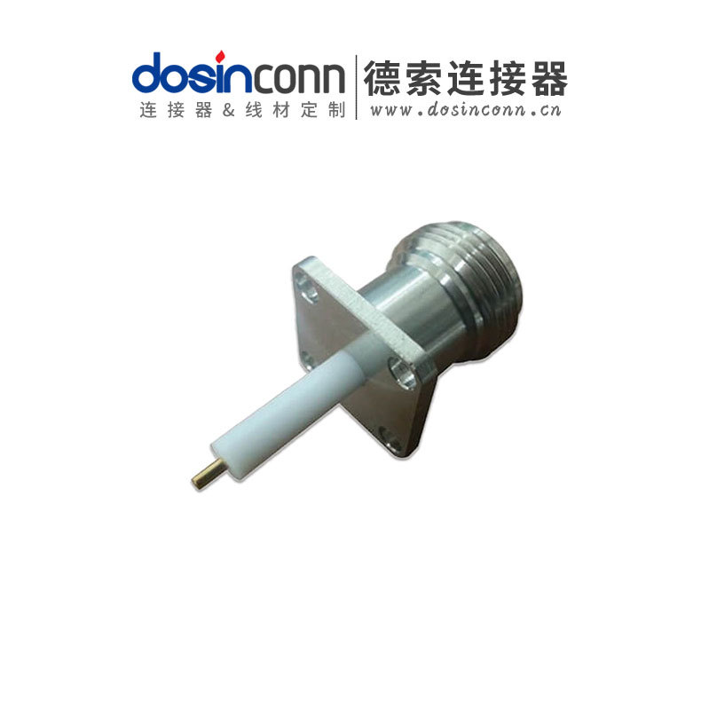 厂家供应德索n型直头带4孔方板法兰接头树脂灌胶电视线连接器