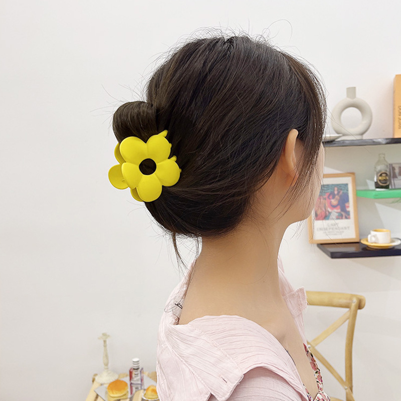 Simple flor grande clip de pelo femenino verano temperamento espalda Cabeza pelo agarre elegante updo pelo clip tocado horquilla accesorios para el cabello image 4