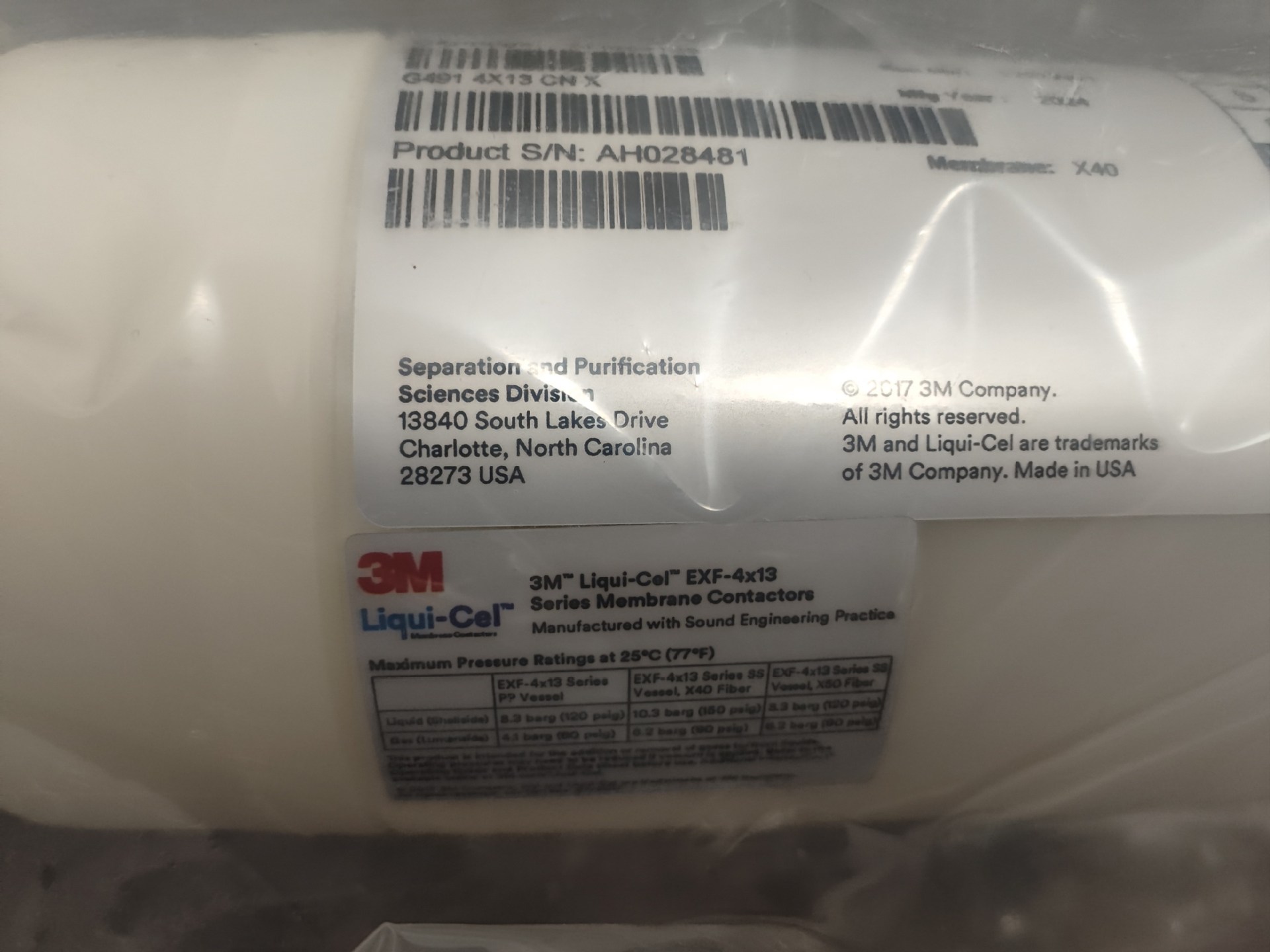 3M Liqui Cel中空纤维膜Superphobic 4×28 G611 G613 G627 SP4×