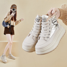 2025冬季加绒高帮小白鞋新款韩版ins女学生厚底板鞋休闲保暖XW538