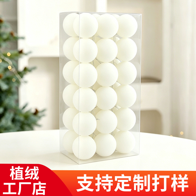Transfronterizos Hot Sale Bolas de Navidad Colgante Bolas de Navidad 6cm / 36pcs Bolas de flocado de plástico Colgante de árbol de Navidad image 1