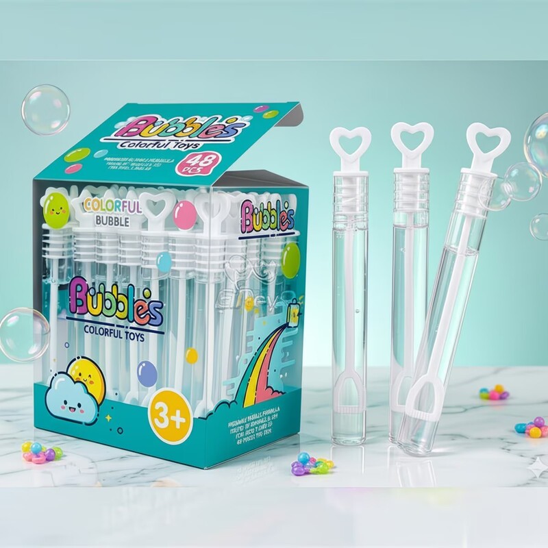 Mini Colorful Heart-Shaped and Star-Shaped Test Tube Bubbles, Unbreakable Bubble Wands, Summer Outdoor Bubble Blowing Toys