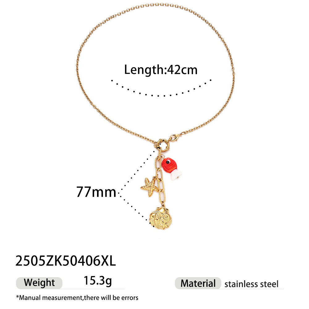 Tena collar de acero inoxidable europeo y americano dulce y fresco estilo chica caliente todo fósforo diseño de nicho colgante de cerámica colgante joyería transfronteriza