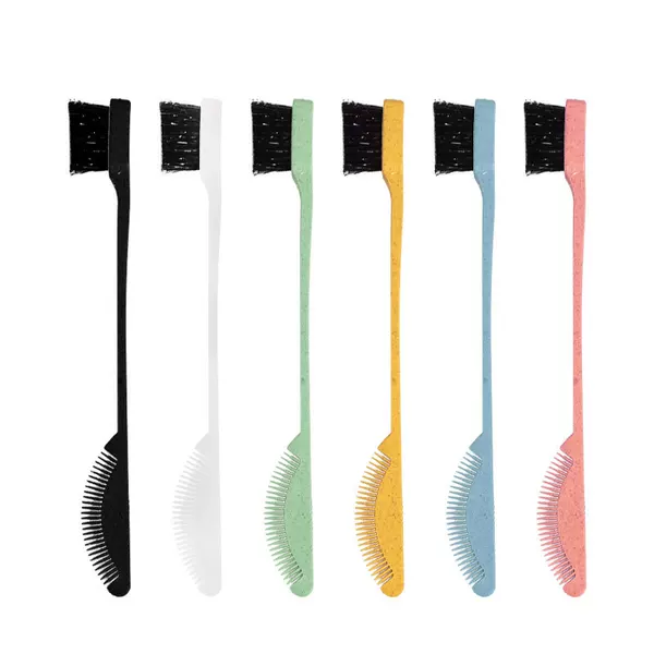 Multi-purpose makeup edge broken hair brush degradable wheat straw African hair care hair wax modified hairline brush