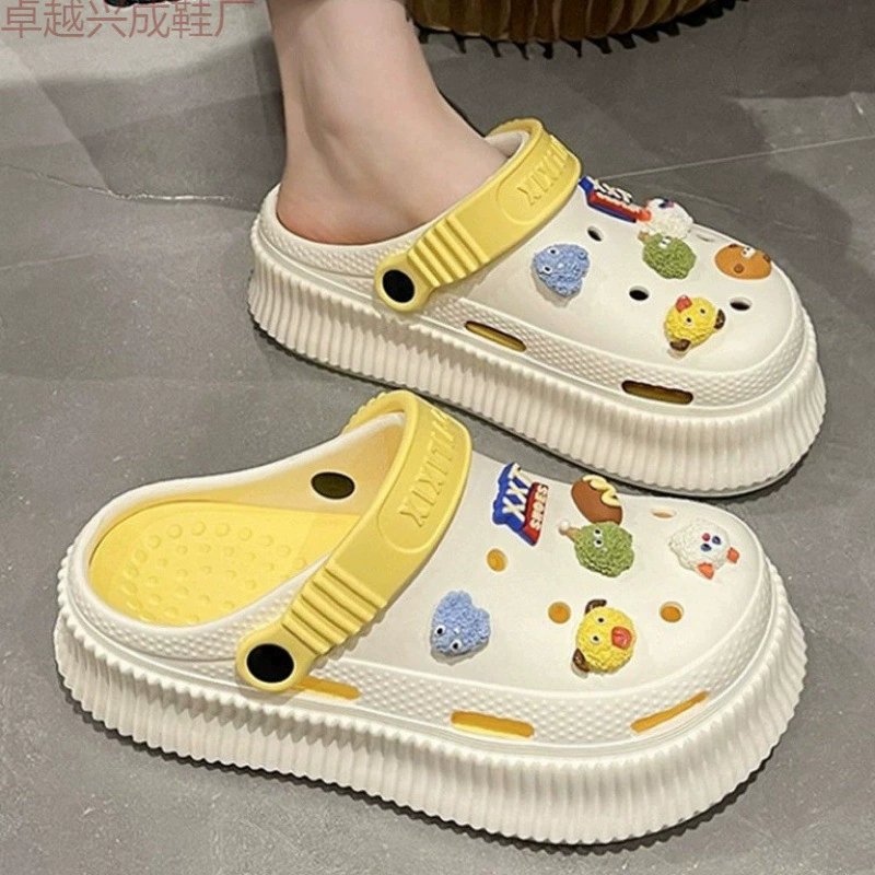 Увеличение пещерных туфель женские туфли на высоком каблуке сандалии DIY нескользкие пляжные сандалии Baotou студенческие сандалии