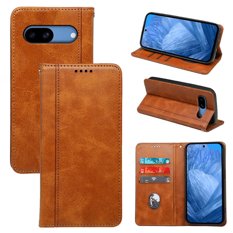 Suitable for Google Pixel 10Pro Mobile Phone Leather Case Pixel 9 Change 8A Flip Calfskin Mobile Phone Protective Case