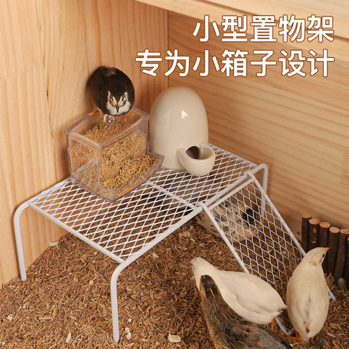 Luding chicken landscaping platform with feeder, kettle, ladder, Luding chicken breeding supplies, grid storage shelf wholesale