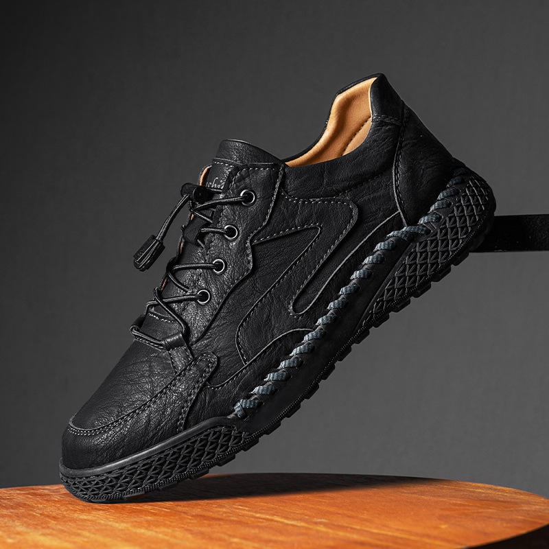 Autumn And Winter Plus-Size Handmade Stitched Shoes, Fashionable, Versatile, Breathable Casual Shoes For Men, High-Top S_vogvips.com