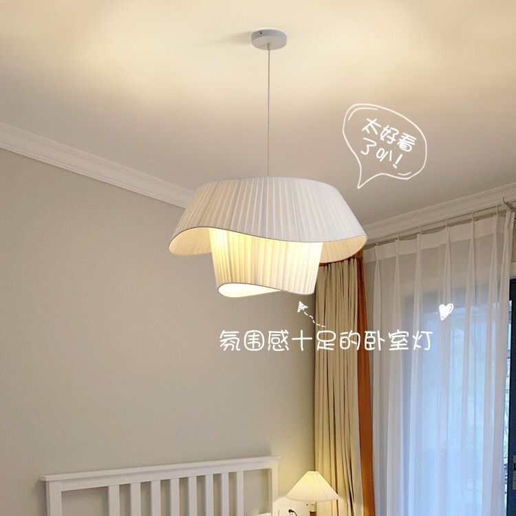 French medieval fabric chandelier Nordic ins style designer simple modern master bedroom lamp bedroom lamp living room main lamp