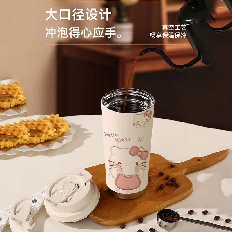 Venta de lindas tazas de café Katie, termo, taza de agua con pajita de gran capacidad, coche deportivo portátil para estudiantes masculinos y femeninos