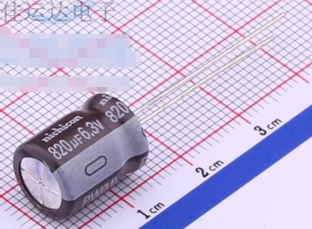 UPW0J821MPD6 规格 820uF 6.3V 引线型铝电解电容 原装供应