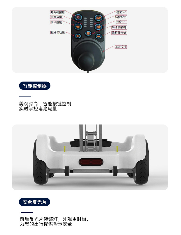 Electric Scooter for the Elderly, One-Touch Automatic Folding, Aluminum Alloy Frame, Mobile Phone Remote Control, Intelligent Remote Control, Can Be Taken on a Plane