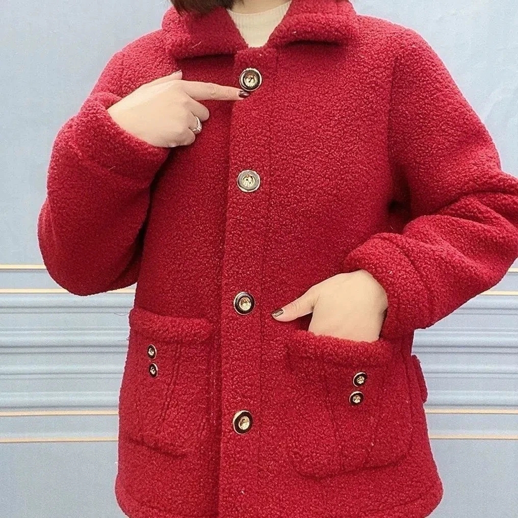 Warm camel red jacket, mid length