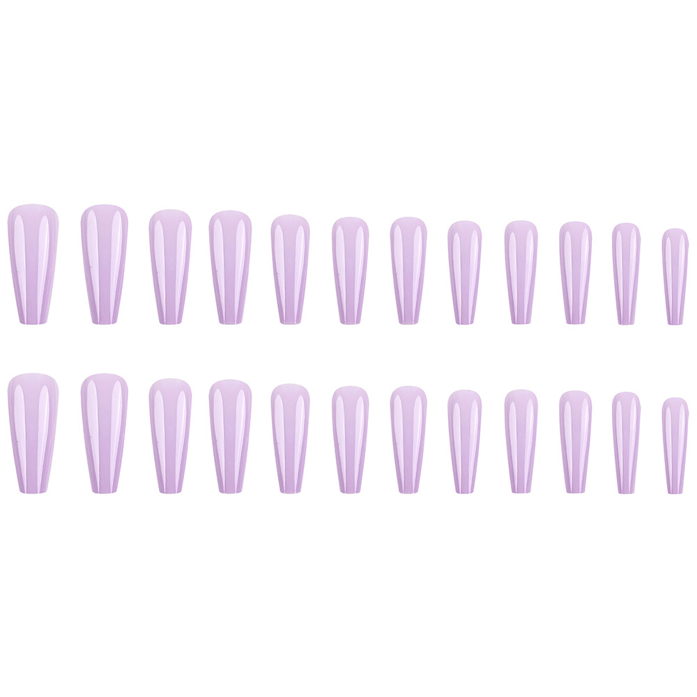 Tarato púrpura brillante cara usar uñas de moda de color sólido parche de uñas falsas de estilo europeo y americano venta caliente 24 piezas de ataúd de uñas image 6