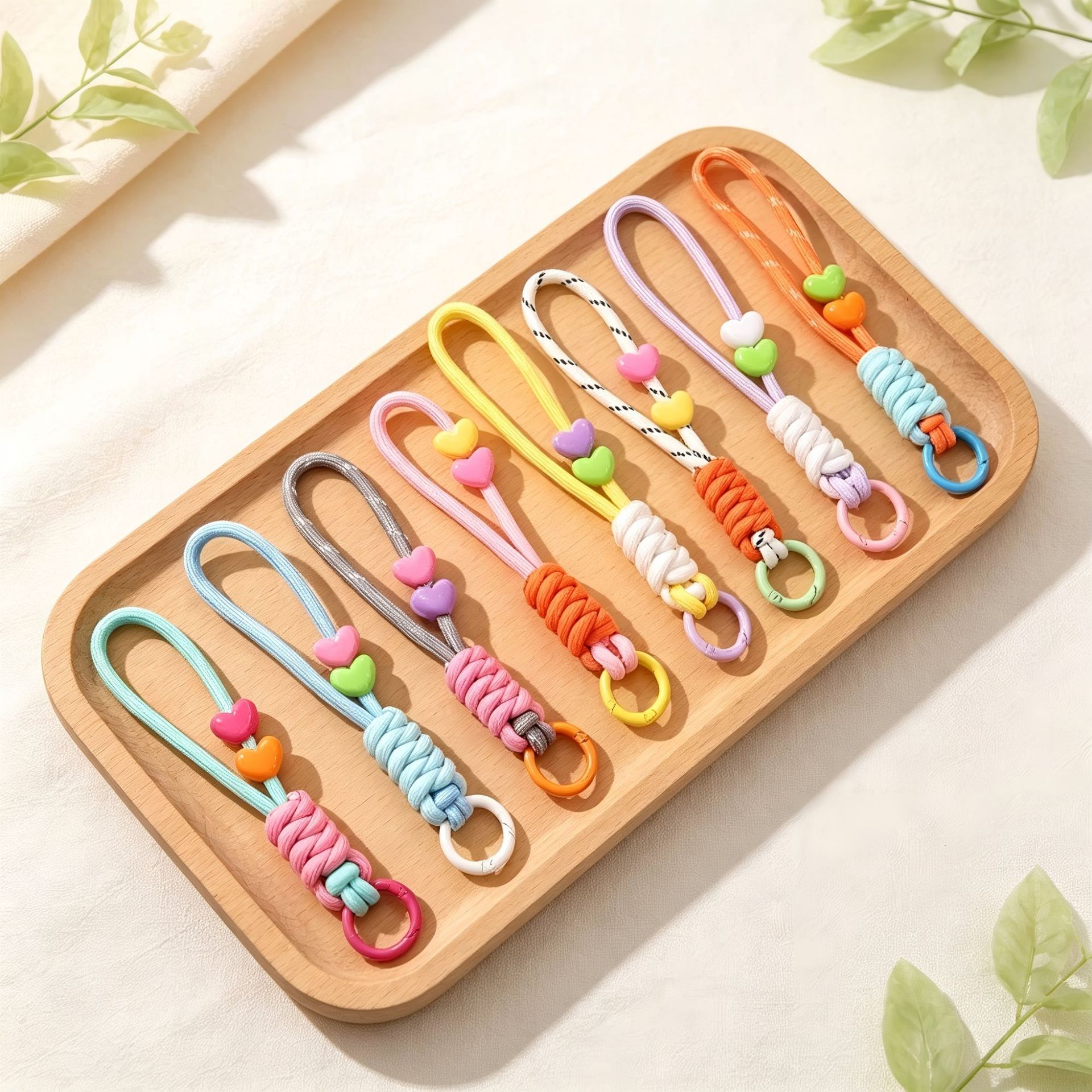 Two-tone diamond knot phone lanyard, water bottle phone case, doll, anti-loss detachable key phone lanyard, keychain
