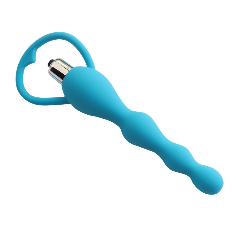 Vibrating Silicone Anal Beads Plug, Black Multi-Function Adult Toy — detail image 12