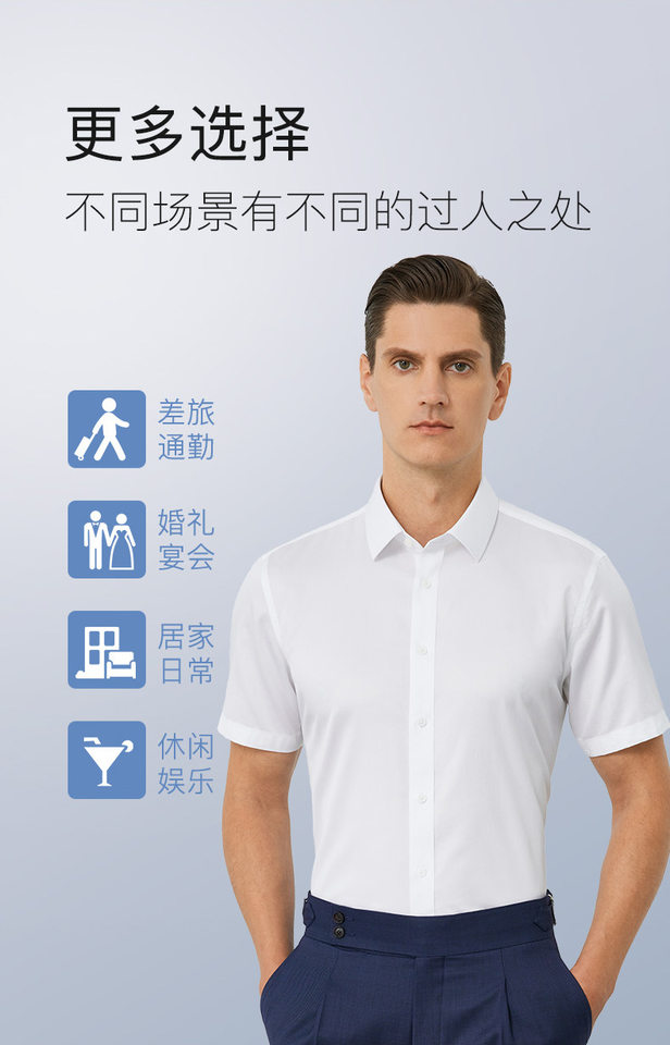 Áo sơ mi nam dài tay cotton 140s cổ vuông chống nhăn không cần ủi form vừa vặn — Màu xanh nhạt-dài tay-cổ vuông-02, Trắng dài tay-cổ vuông-01, Xám dài tay-Cổ vuông-07 chi tiết 13