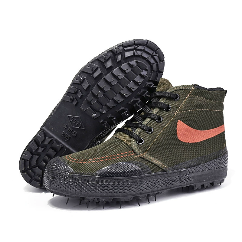 Vulcanized High-Top Work Shoes, Canvas Upper, Rubber Sole, Sizes 34–45