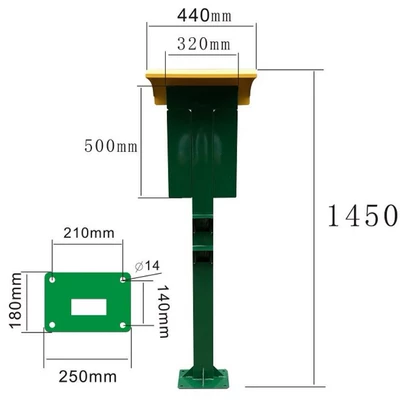Electric Vehicle Charging Pile Mushroom Column, Rainproof and Sunproof Landscape-Style Column, Electric Vehicle Outdoor Charging Pile (Elektrikli avtomobil şarj cihazları) - dark-green-host-pile-excluding-socket-line-expansion-screws-and-other-accessories