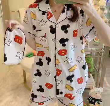 Tailandia Pijamas de las mujeres del sudeste asiático pantalones cortos de manga corta transfronteriza verano ropa para el hogar ins estilo coreano traje de dos piezas