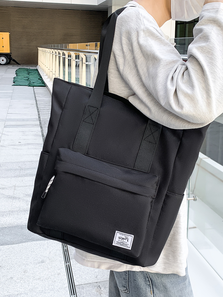 メンズハンドバッグ韓国版授業補習手持ちカバントートシンプル学生大容量カジュアルショルダーバッグ女性