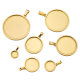 Stainless Steel Thickened Pendant with Melon Buckle Time Gem Tray Round Square Oval DIY Pendant