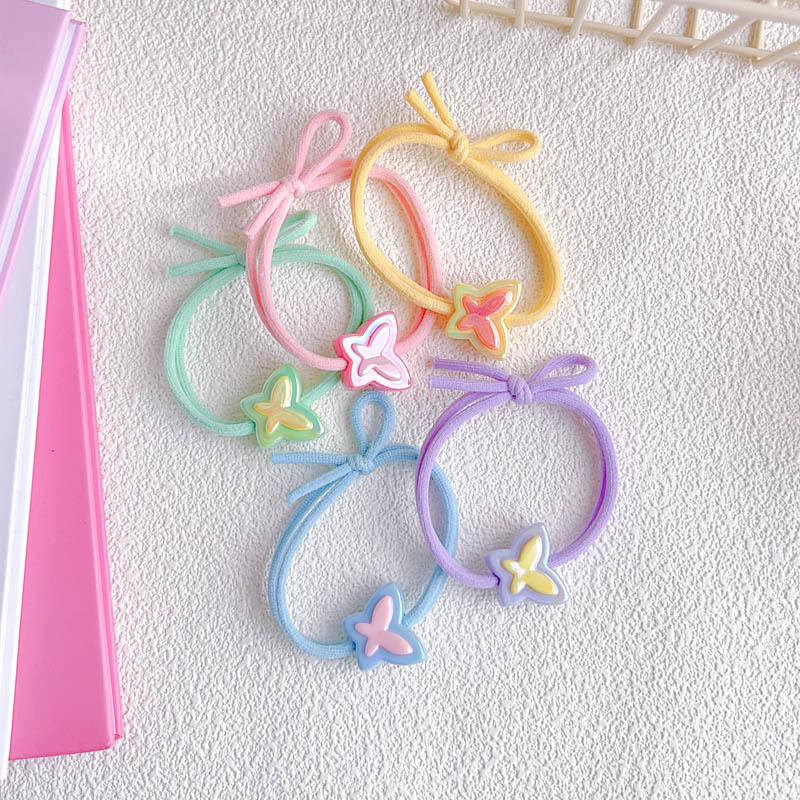 Girls cute candy color colorful double-sided butterfly big hair rope…