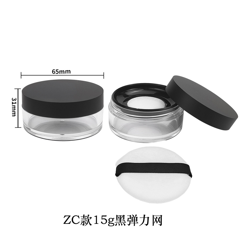 Materiales de embalaje para polvos sueltos en stock: caja dispensadora de polvo suelto ultrafina con tapa abatible y malla elástica grande, para 8g, 15g, 20g.