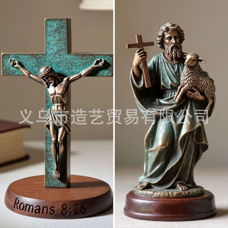 跨境热销人物十字架摆件树脂工艺品宗教用品|undefined