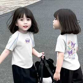 女童短袖T恤夏装2026夏季新款中小儿童宝宝韩版洋气卡通半袖上衣