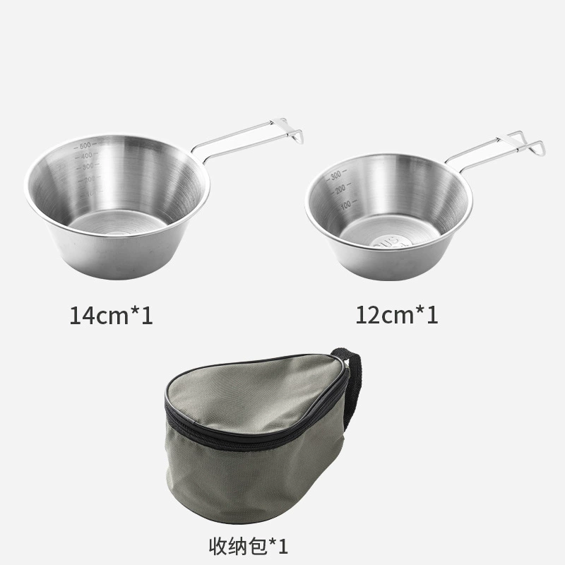 Travel handheld set for camping stainless steel, tableware