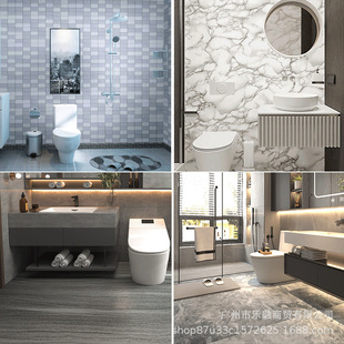 Bathroom waterproof wall sticker floor sticker wallpaper moisture-proof bathroom wall renovation floor sticker porcelain tile sticker decoration self-adhesive