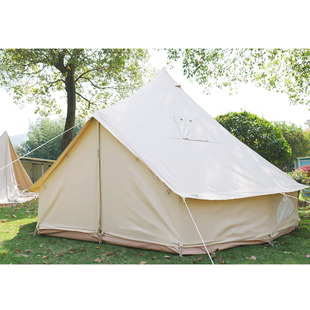[Le Sheng] Double-Walled Cotton Canvas Bell-Shaped Yurt Mosquito-Proof Double-Layer Pointed Camping Tourist Rain-Proof Tent