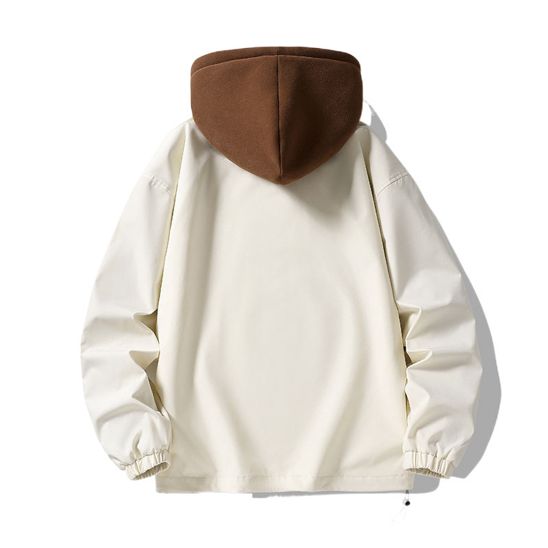 Falsa chaqueta con capuzas de dos piezas, chaqueta vintage para hombres, primavera y otoño, estilo japonés retro, moda suelta, guapo
