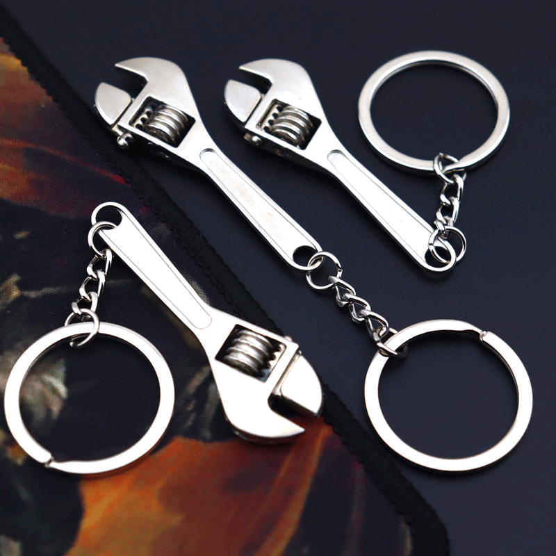 30g Weight Keychain Classification Vintage Style Adjustable Wrench Zinc Alloy Men's Keychain