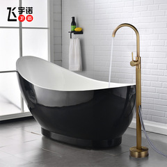 Floor-standing bathtub faucet European-style all-copper retro independent bathtub side column basin hot and cold shower faucet