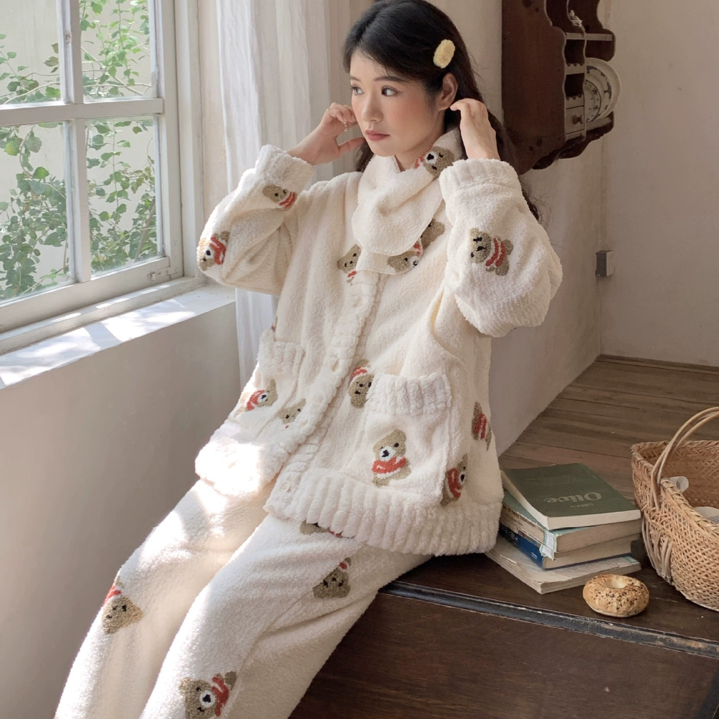 [Спот 88169] Коралловое бархатное материнство осенне-зимнее послеродовое кормление грудью одежда для беременных пижамы