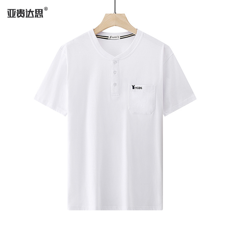 父半袖tシャツ男中年和尚襟真ポケットゆったり大きいサイズ純綿中高年帯ポケット上着夏服|undefined