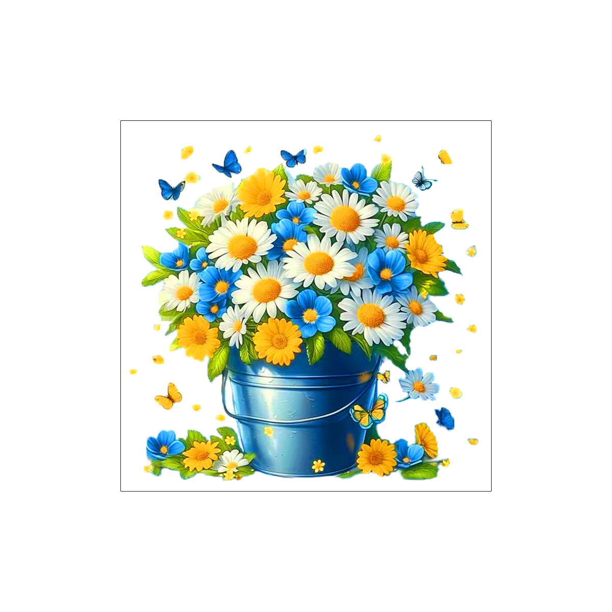 Mona Lisa real punto de cruz linda flor azul nueva flor simple sala de estar moderna dormitorio bordado hecho a mano
