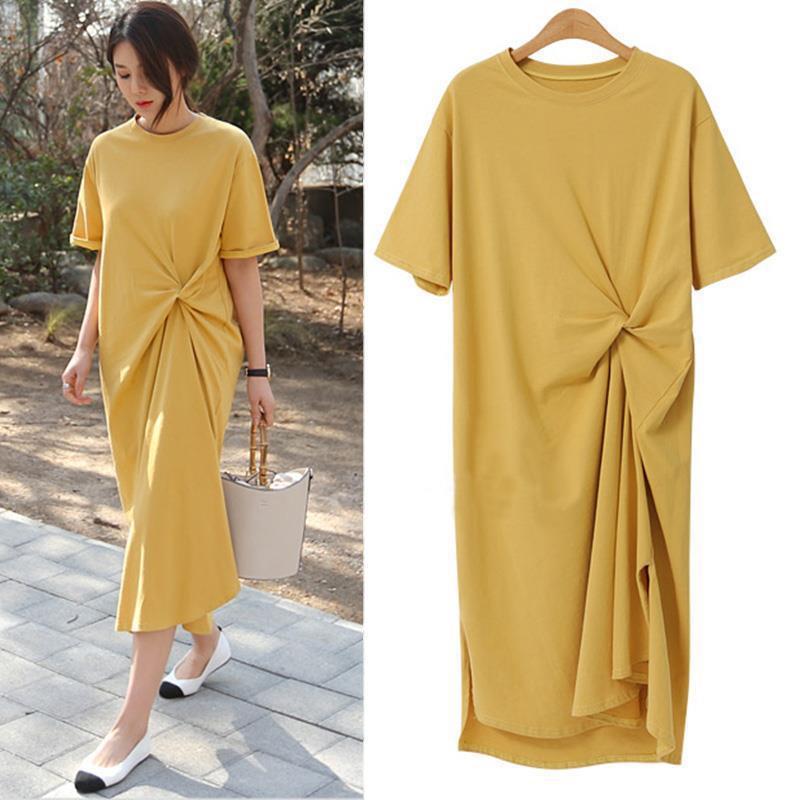 2024 Popular Skirt Loose Casual Fairy French Niche Dress Large Size Long T-Shirt Skirt Summer