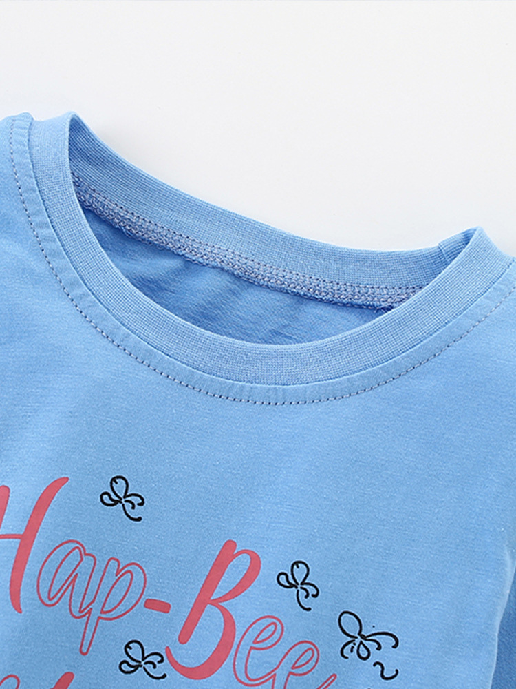 Malwee niños de manga larga de otoño nuevo europeo y americano camiseta de otoño de cuello redondo impresión de aire superior