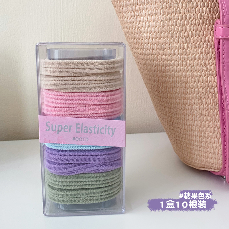 Pelo cuerda gruesa pelo banda no duele el pelo durable banda de goma pelo lazo tocado nuevo caramelo color básico alto elástico cuerda de pelo práctico