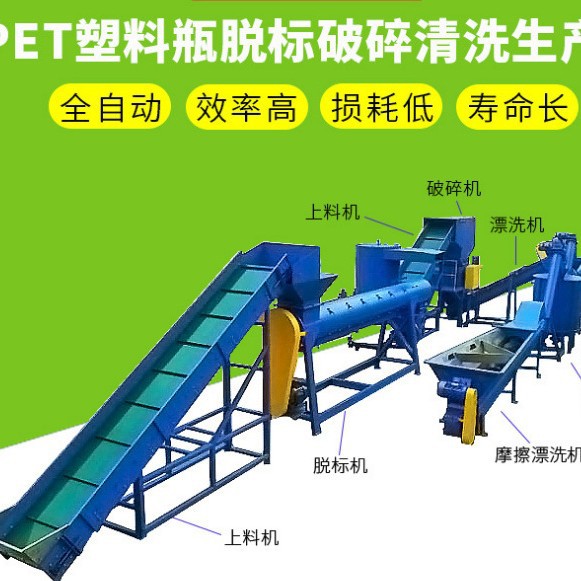 矿泉水瓶脱标机塑料瓶片清洗饮料瓶脱标机厂家3.5米安徽六安