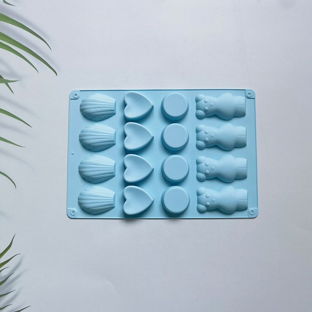 16 cuatro grupos de amor de oso 8 molde de silicona pastel helado pudín molde de postre jabón utensilios