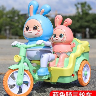Children's Electric Toy Bunny Tricycle 0-2 to 3 Years Old Baby Boy and Girl Early Education Intelligence Development Gift
